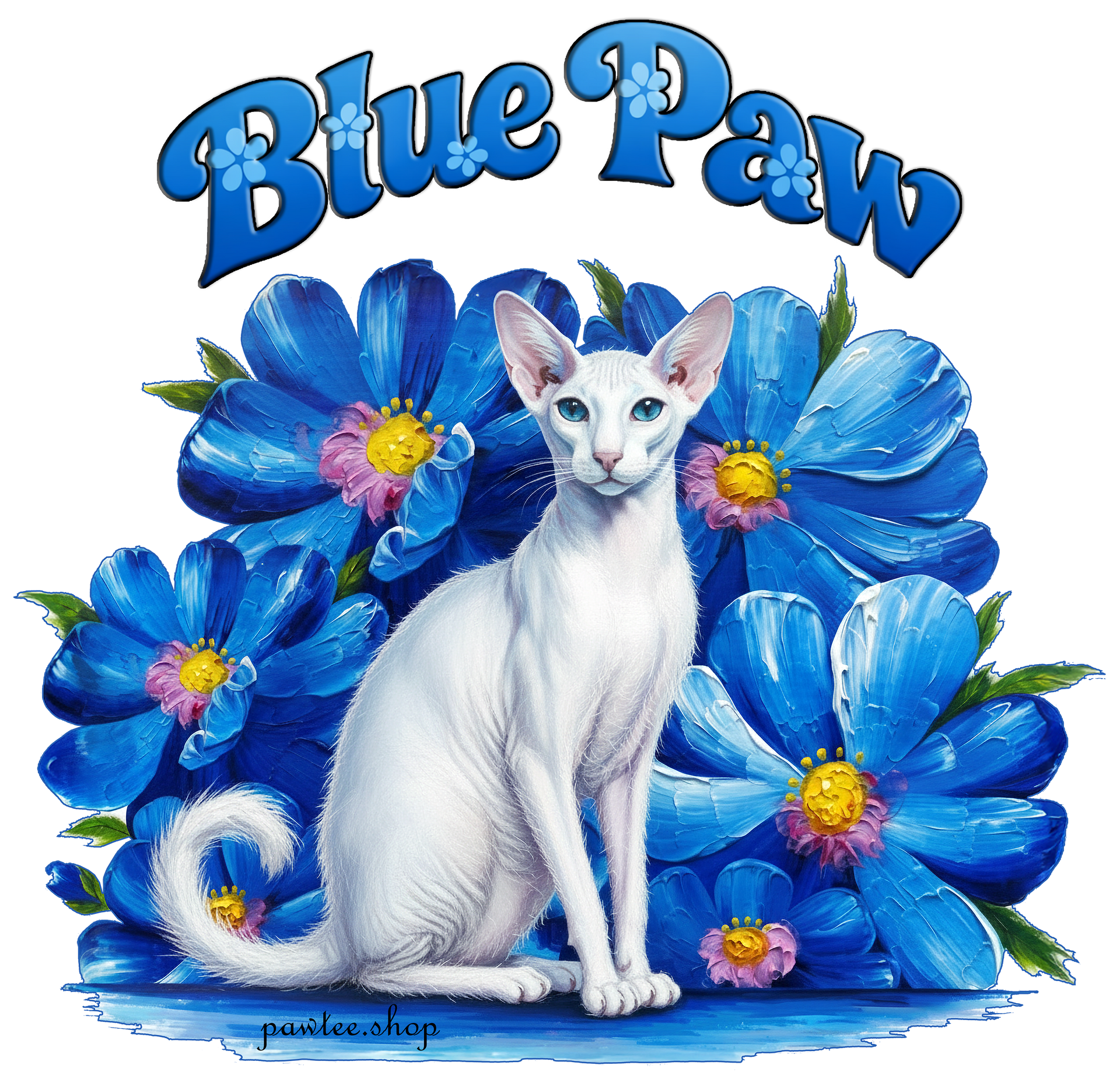 Pawtee Shop offers a beautiful rendition of a gorgeous Oriental Short Hair cat.