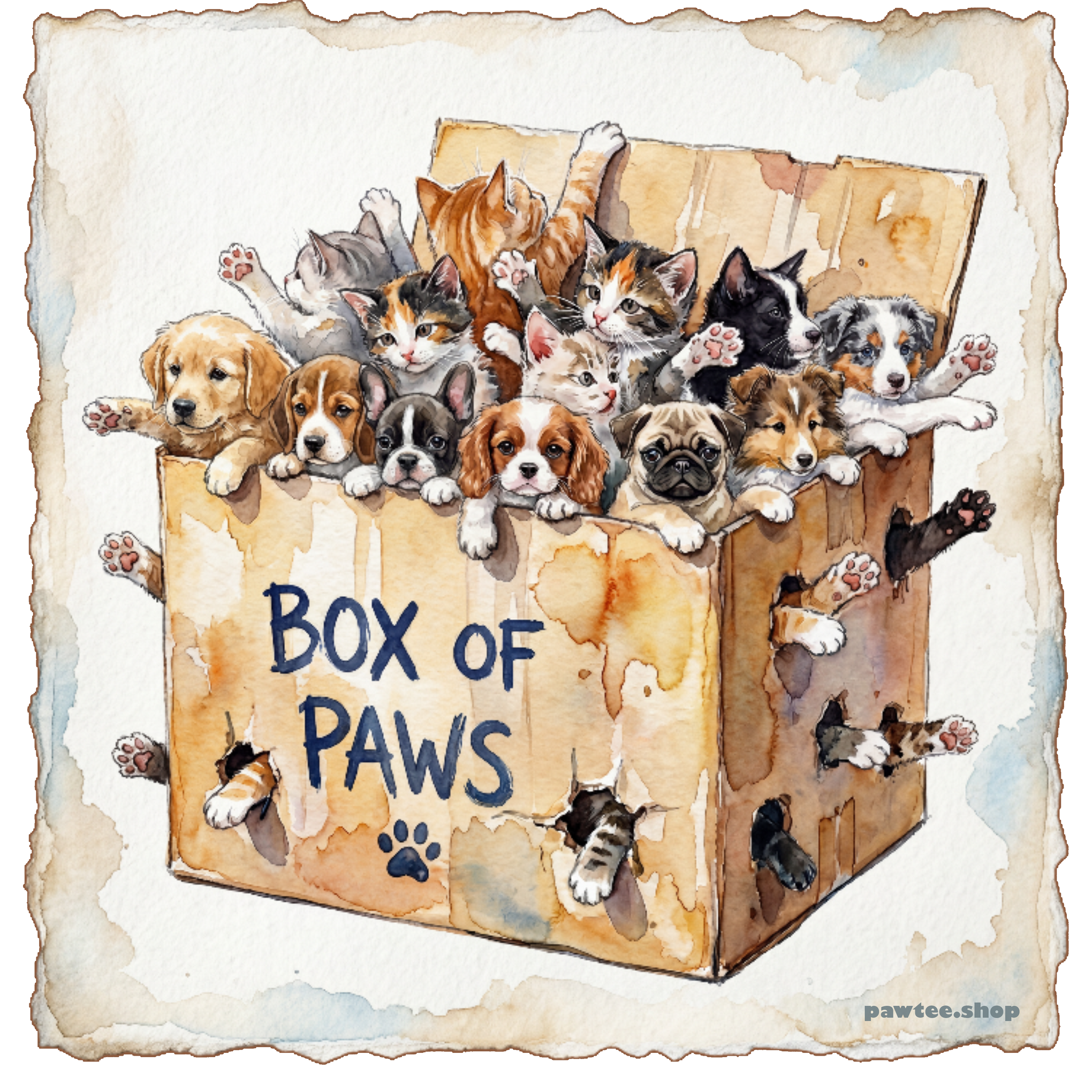 Box of PAWS! For dog and cat lovers.