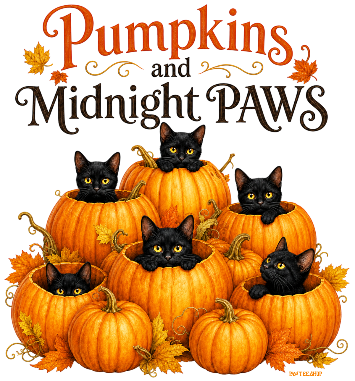 Pumpkins and Midnight Paws